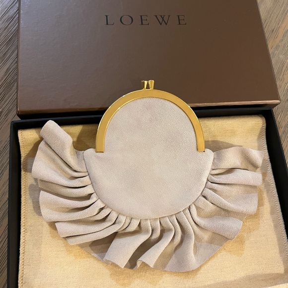 Loewe Rare Fringe Suede Coin Purse Beige/Tan - Picture 7 of 10